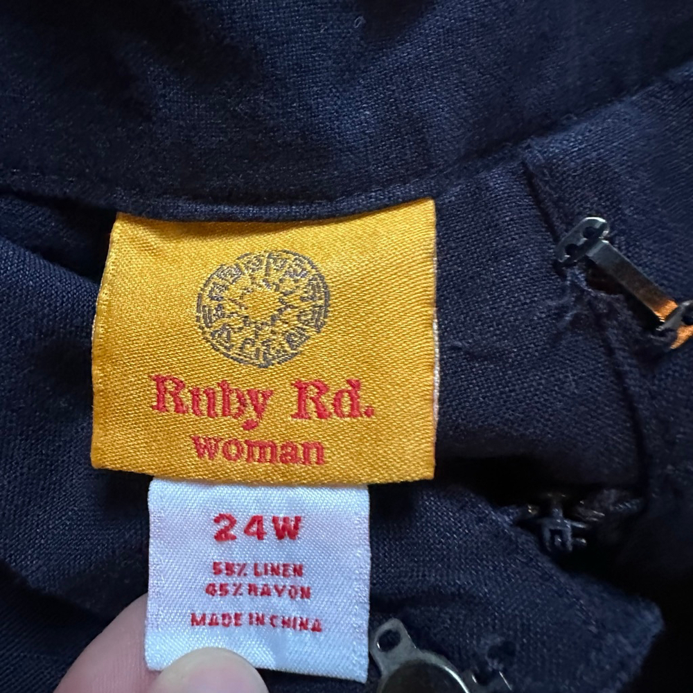 Women's Ruby Rd. Navy Capris 24W - Picture 5 of 11